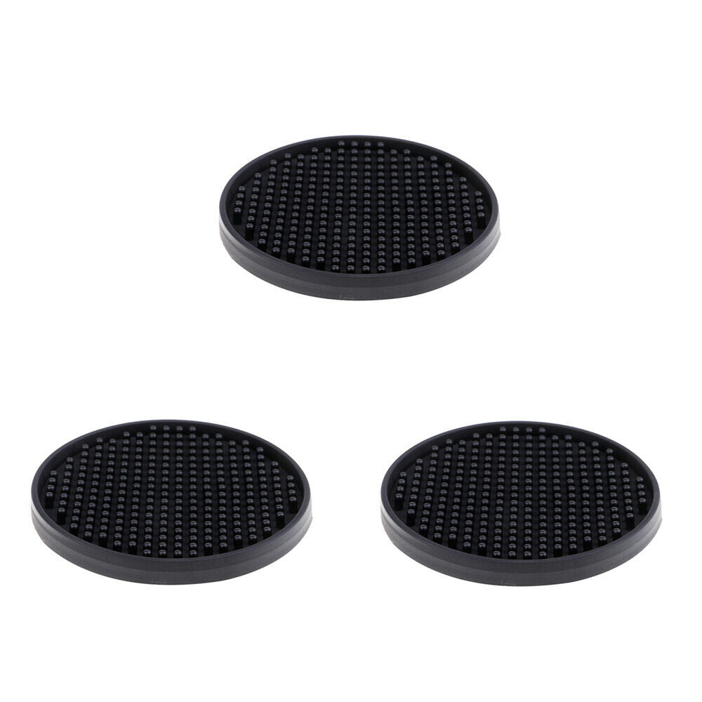 3 Pack Round Drink Coasters Non-Slip Silicone Pad Mat Beverage Mug Coaster
