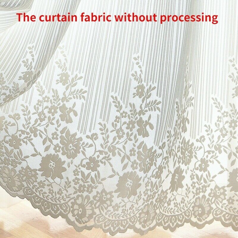 Flower Lace Tulle Curtain Fabric Sheer Net Voile Window Panel Drape Divider DIY