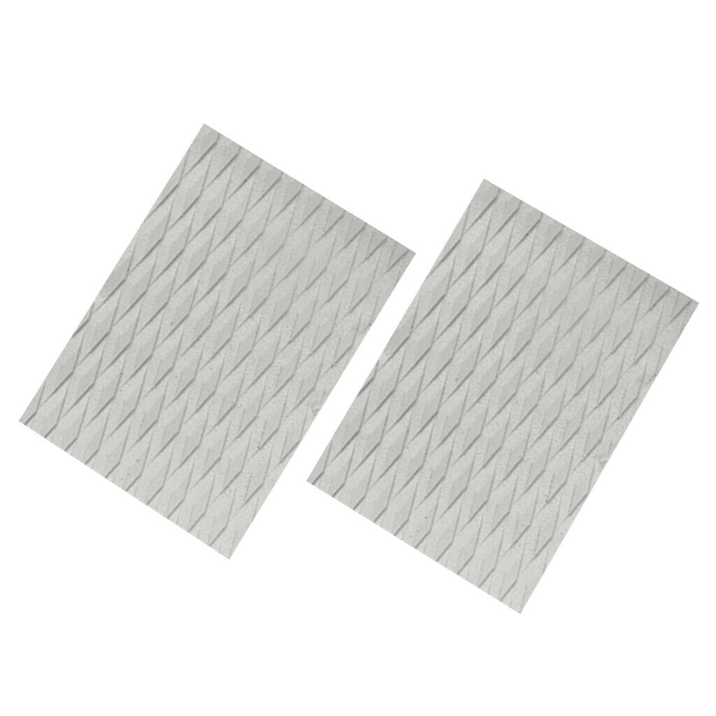 2x Grey Adhesive Diamond Grooved EVA Surfboard   Traction Pads Tail Pads