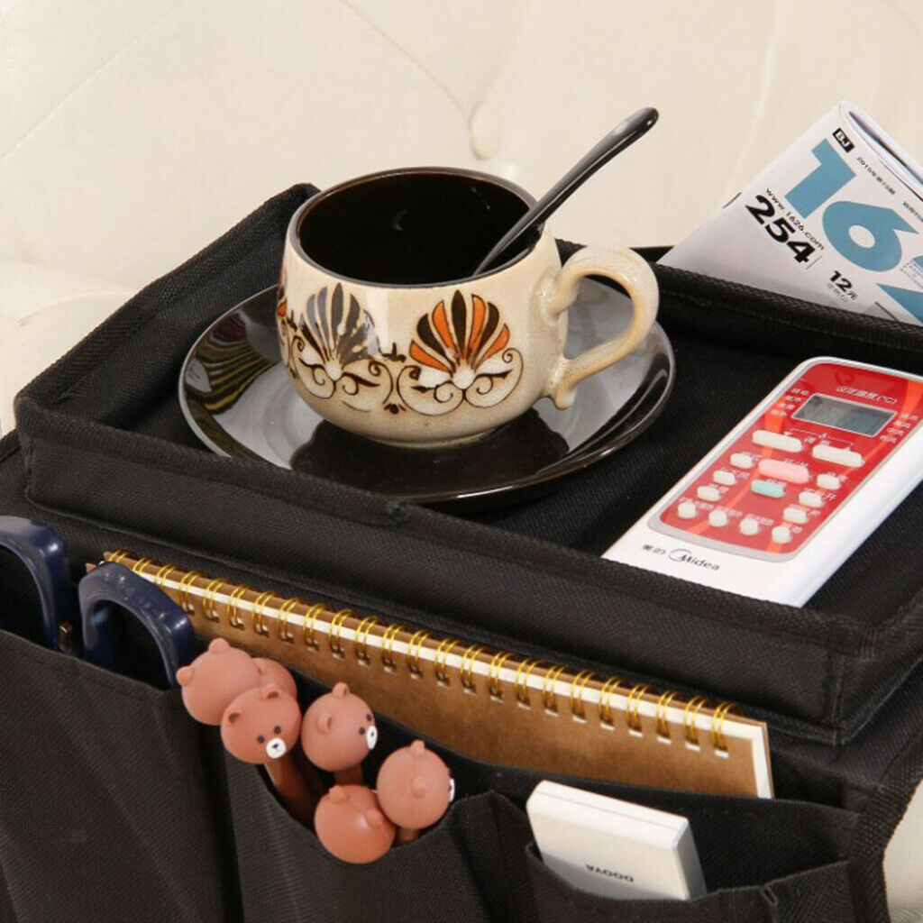 2pcs Premium Sofa Couch Armrest Organizer, Water-resistant Tray Storage Holder