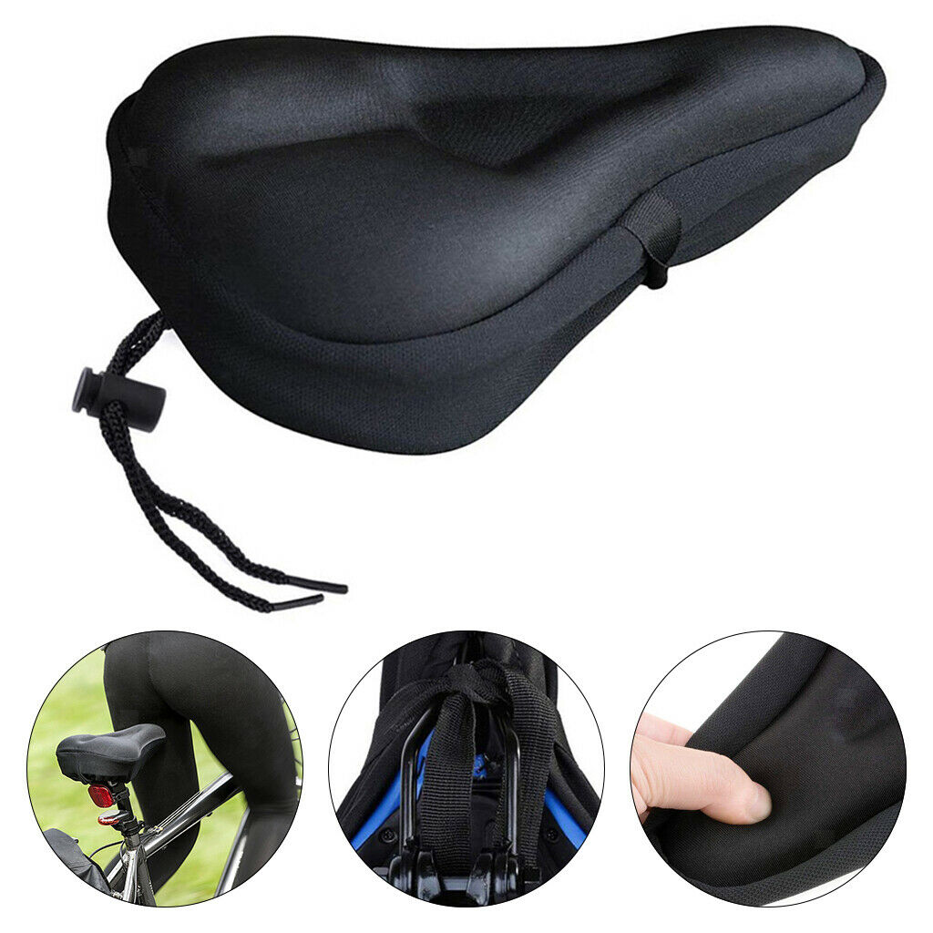 Shockproof Bike Seat Cover Bicycle Padded Silicone Soft Gel Saddle Cushion
