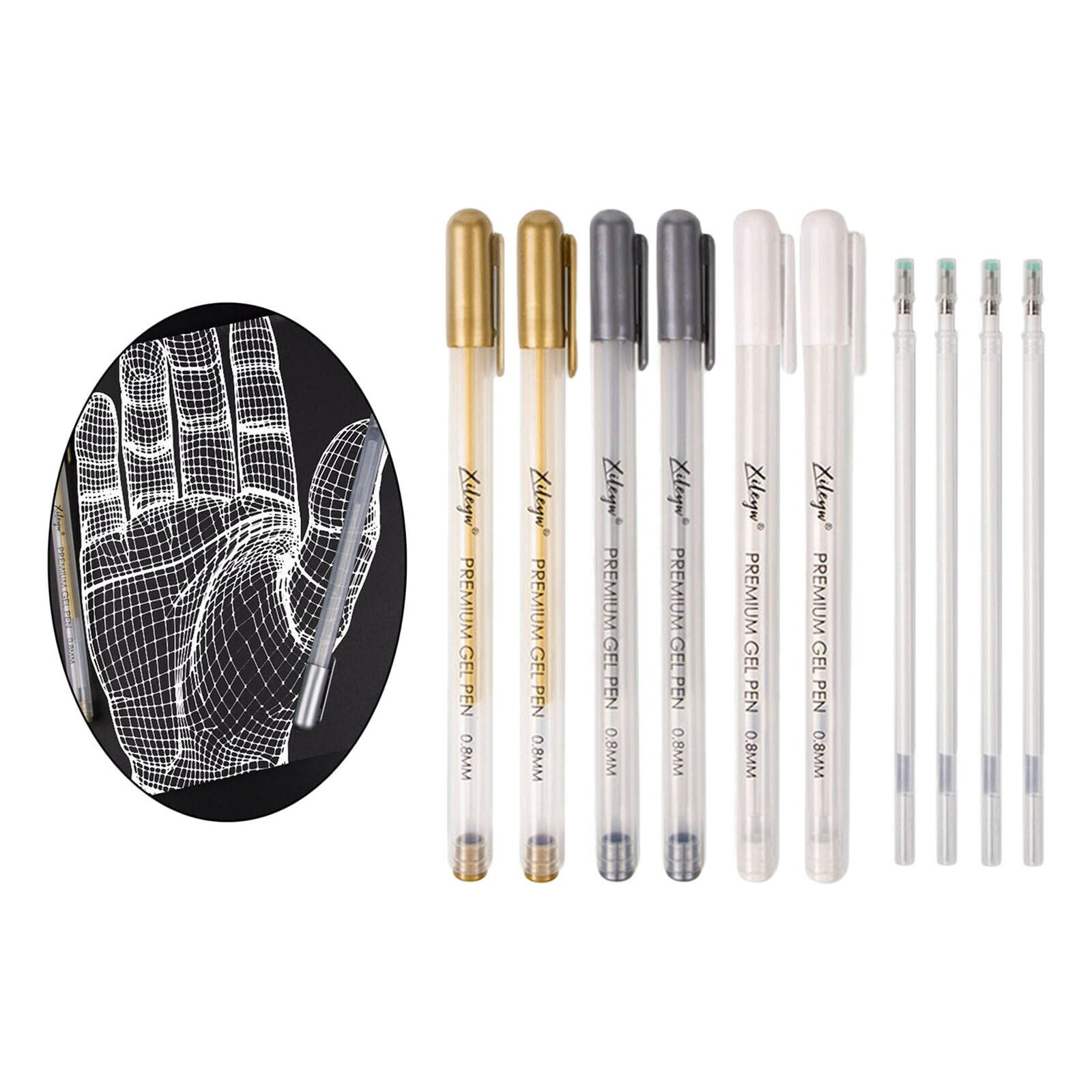 6Pcs Pro Highlighter Pens Waterproof Paint Markers for DIY Art Kids Painting