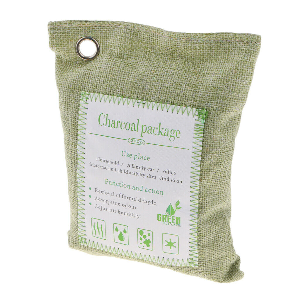 200g Bamboo Charcoal Activated Carbon Car & Truk Odor Absorb Bag Green