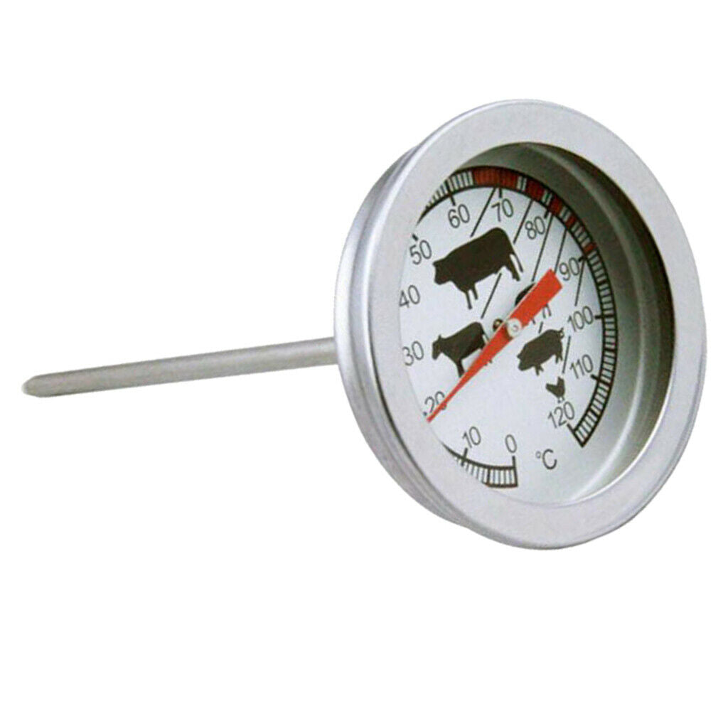 Analog roast thermometer, made of stainless steel, meat thermometer,