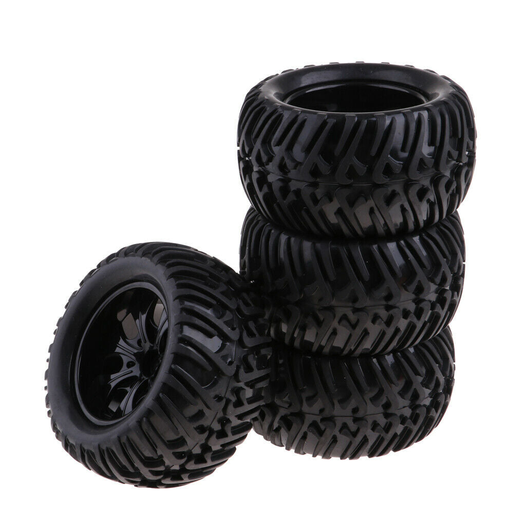 4Pcs RC 1/10 Wheel Rims w/ 125mm Tires for Henglong Kyosho FS  Truck