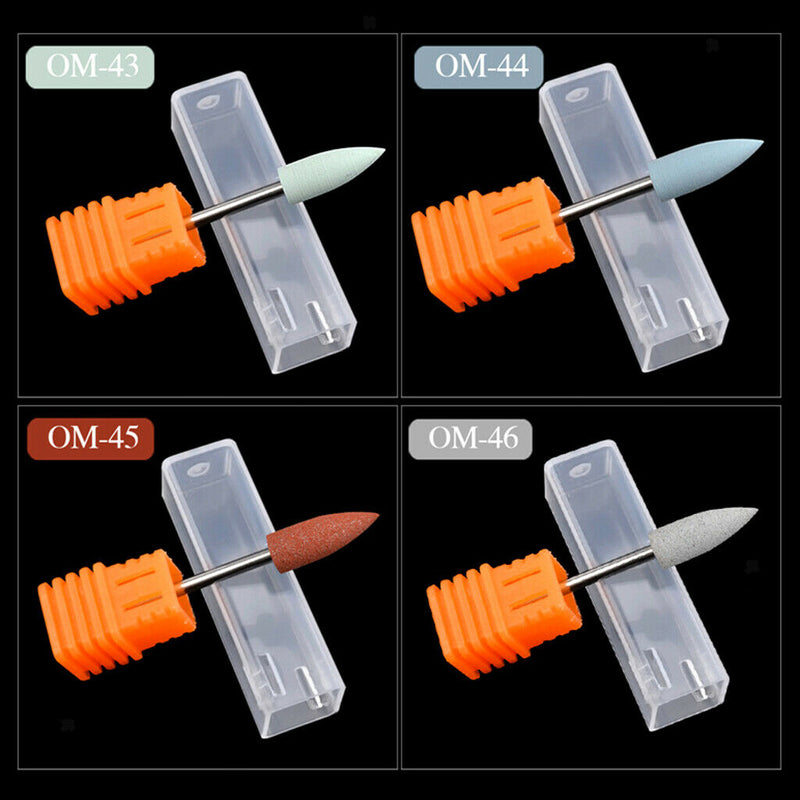 6x Cuticle Clean Nail Drill Bit File Polishing Head Electric Drill Bit Set