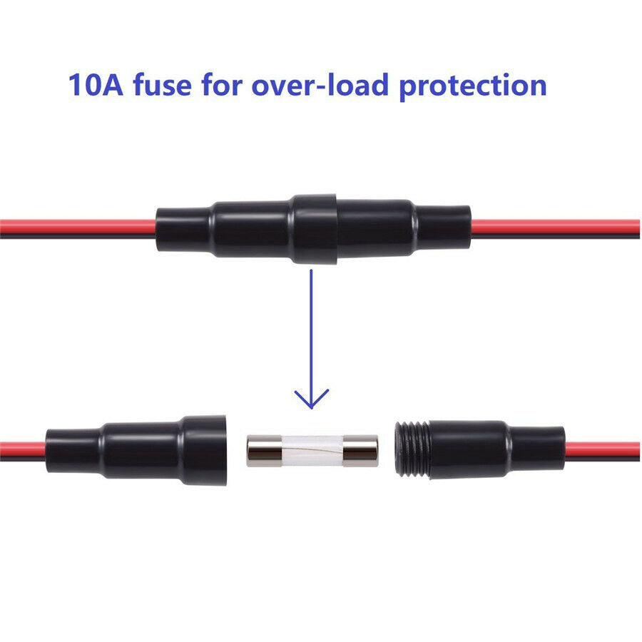 4.2A Dual USB Charger Socket Red LED Voltmeter for 12V-24V Car Truck Motorcycle