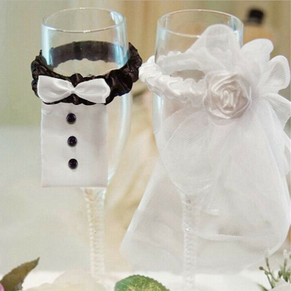 Wedding  Party Decoration A Couple of Bridegroom&Bride Type Wineglass CovDEAU