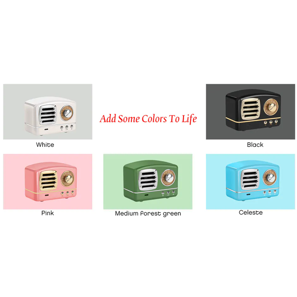 Portable Wireless Bluetooth Stereo Speaker Enhanced Bass Retro Loudspeaker#1