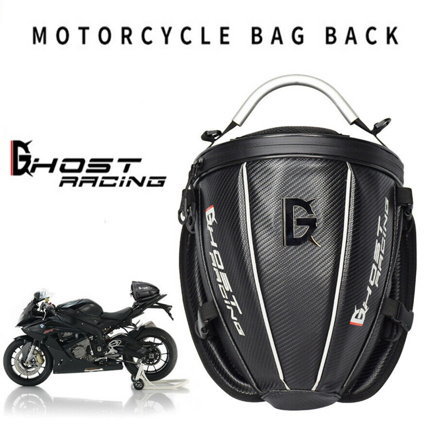Motorcycle Tail Bag Shoulder Backpack Reflective Metal Handle Large Capacity