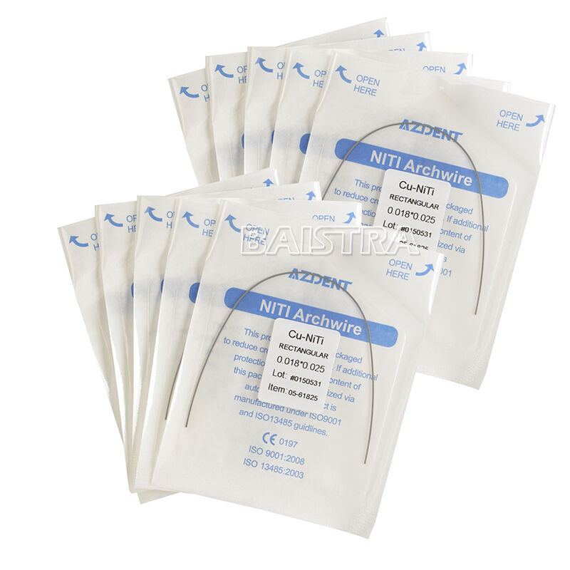 50Packs Dental Cu NiTi Copper Nickel Titanium Rectangular Arch Wires 0.018*0.025