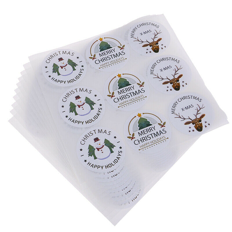 90pcs Merry Christmas Seal Stickers Snowman Labels DIY Xmas Gift Box Stick.l8