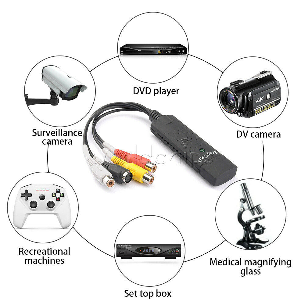 USB2.0 Video Capture Card Videotape t DVD Converter Monitor Capture Card Adapter