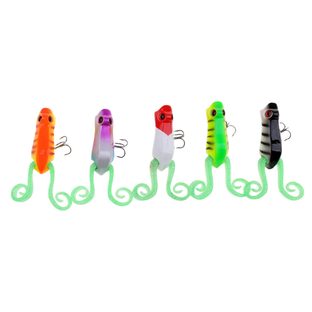 5 Pieces Fishing Lures Crankbaits Hooks Artificial Soft Bait Tackle