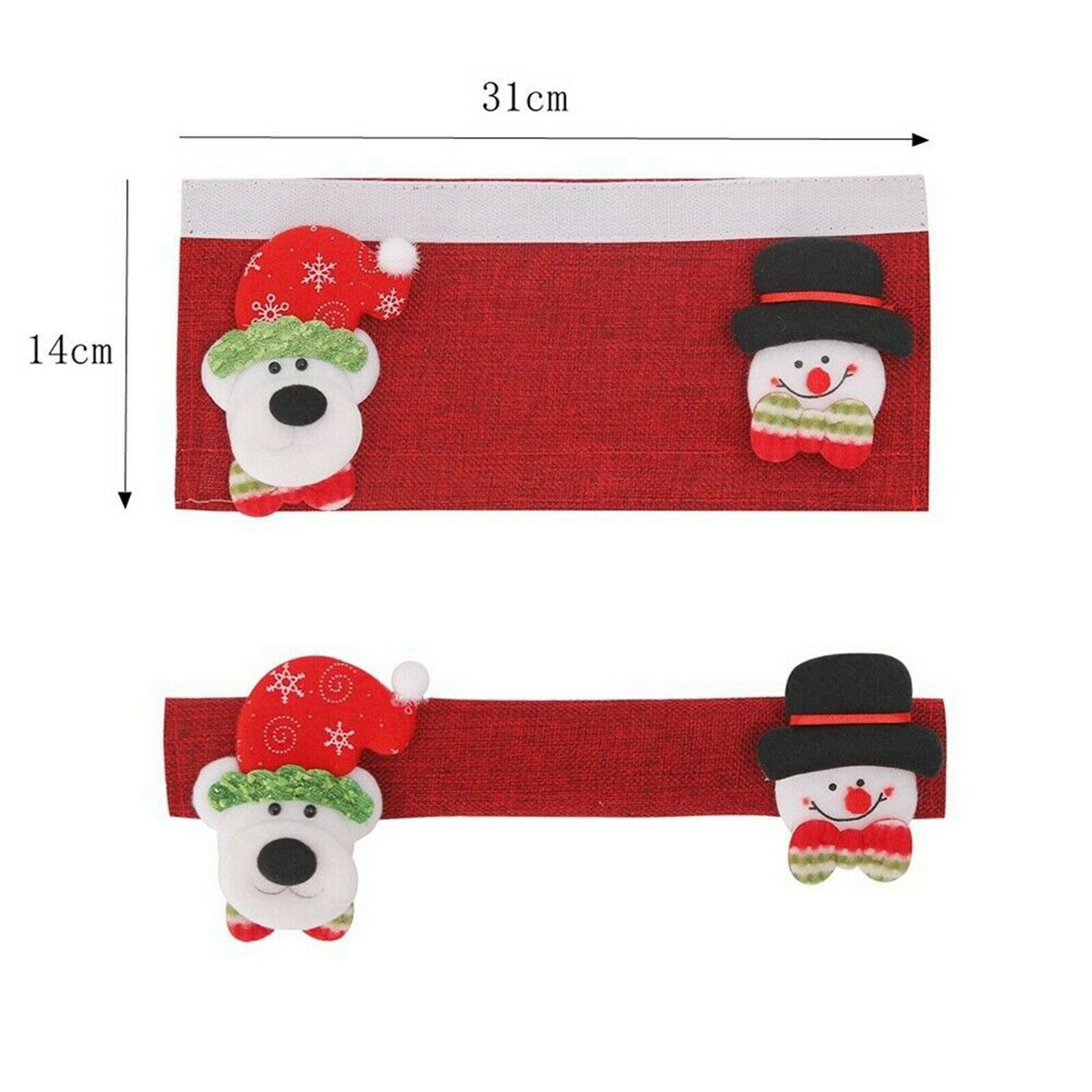 4PC Santa Claus Snowman Christmas Refrigerator Oven Door Handle Cover Xmas Decor