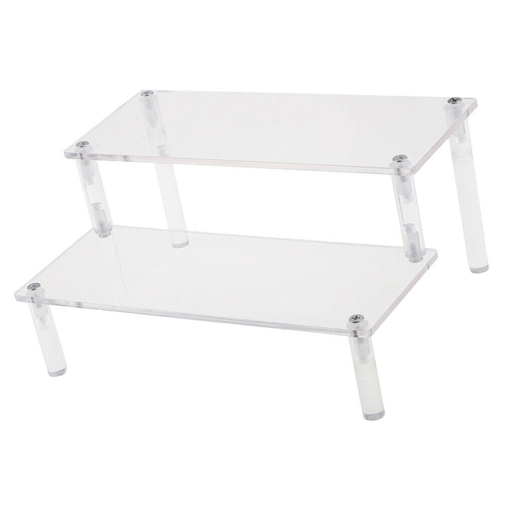 2-Tier Acrylic Character Car Toys Display Rack Stand Holder DIY Assembly