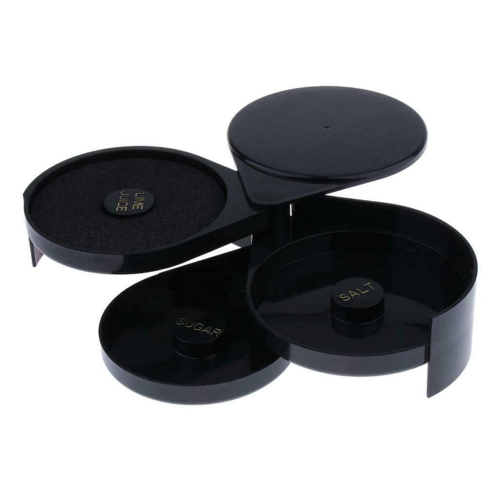 3 Tier Sugar Salt Rim Lime Tray Cocktail Juice Glass Rimmer Bartender Tool