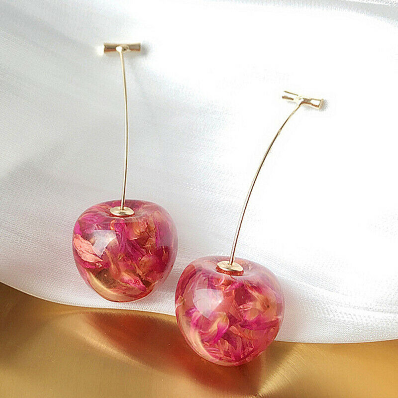 1 Pair Elegant Women Ladies Fashion Cherry Drop Dangle Ear Hook Earrings JeY Tt