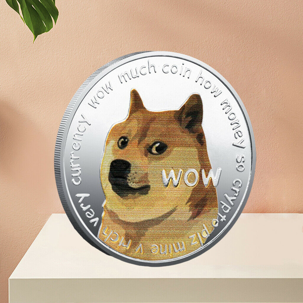 2x Kids Adults Creative Dog Commemorative Coins Dogecoin Souvenir Display