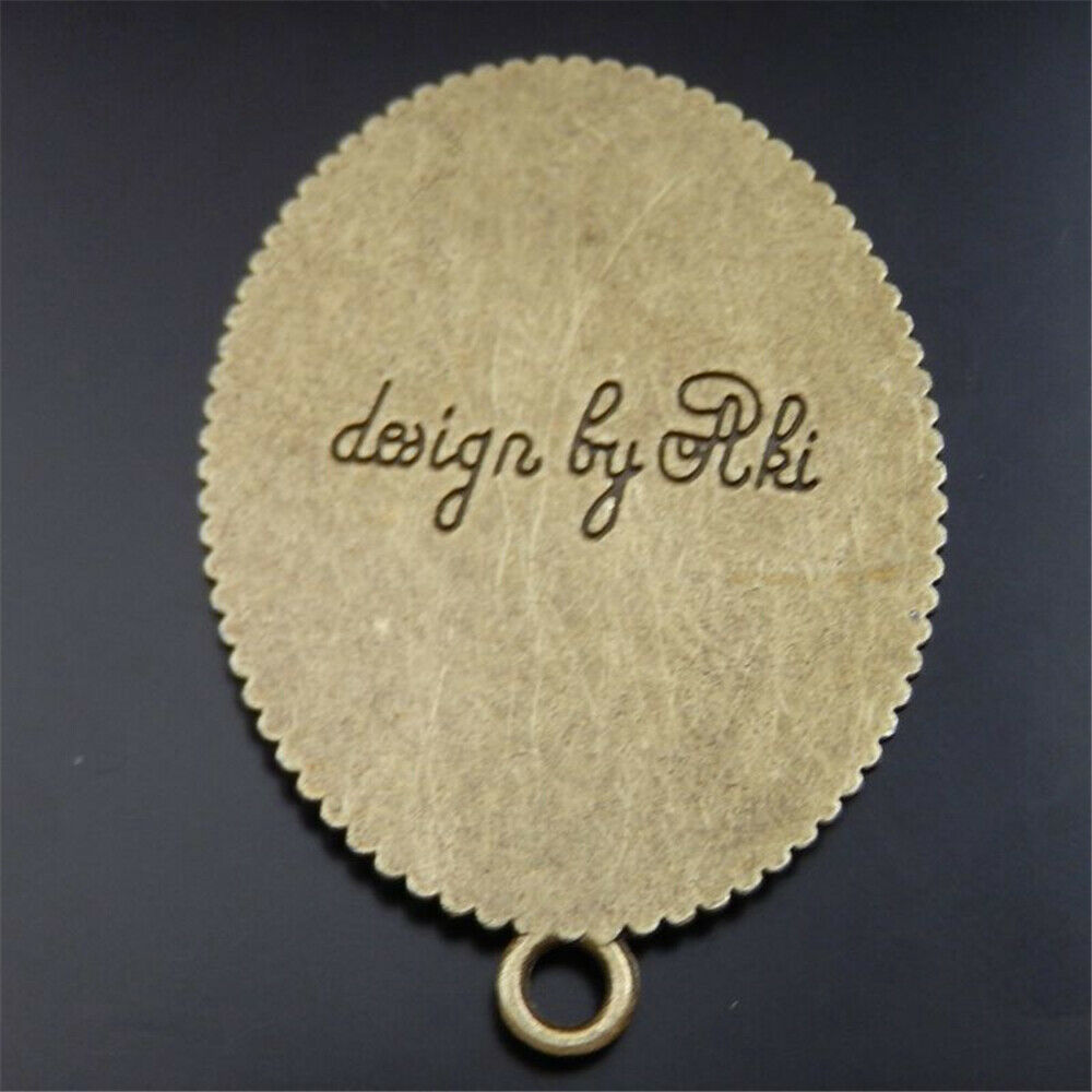 5PCS Antiqued Bronze Oval Cameo Setting Cabochon Base Bezel Pendant 40x30mm Tray