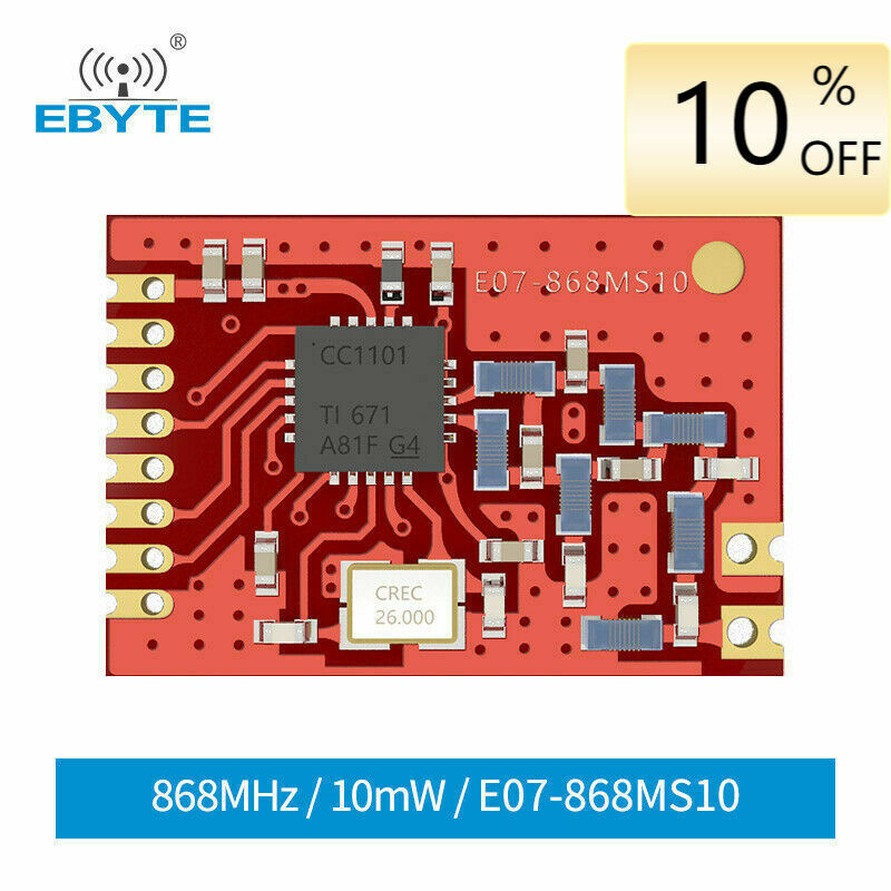 CC1101 868MHz 10dBm Wireless RF Transceiver Module Smart Home IoT E07-868MS10