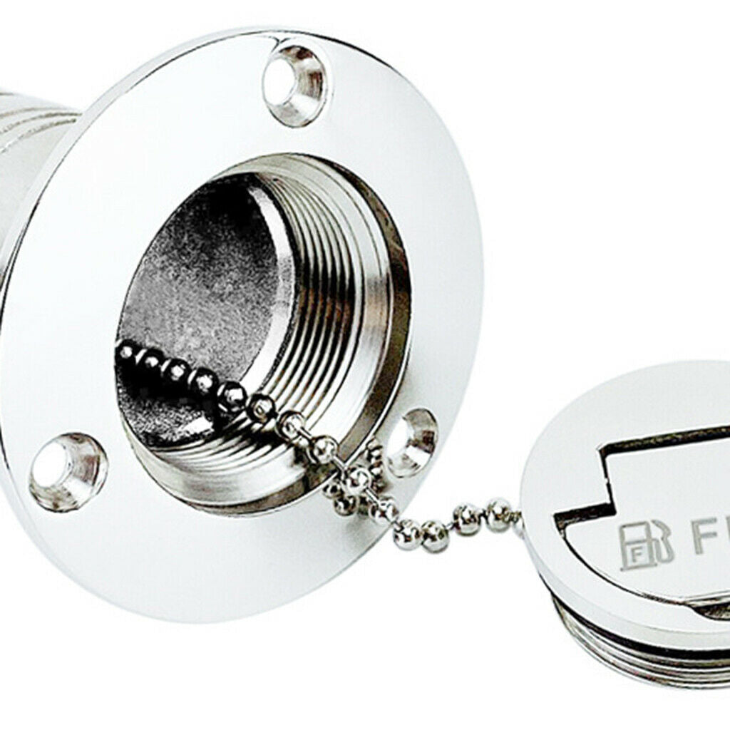 Boat Deck Gas Fill / Filler Keyless   1 1/2'' 316 Stainless Steel FUEL