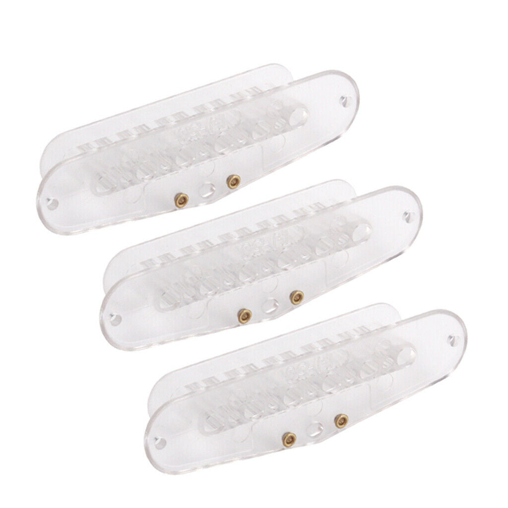 3x Plastic Single Coil Pickup Bobbins 50mm Pole Spacing Screws Side for 6