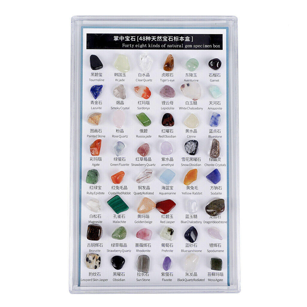 48x Mixed Natural Collection Stone Decoration Stones Quartz Crystal Mineral