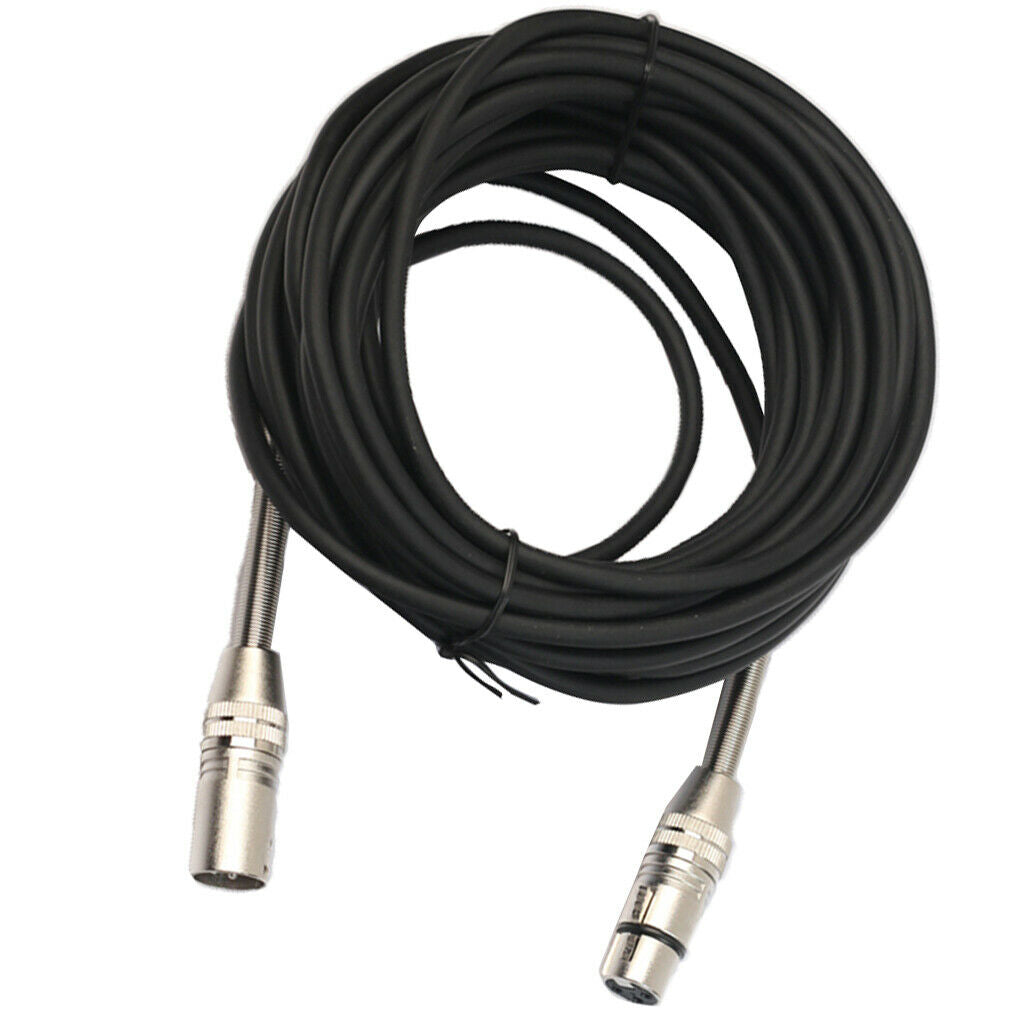 3 Pin Audio Extension XLR Male to Female Microphone Lead Cable Black 10m