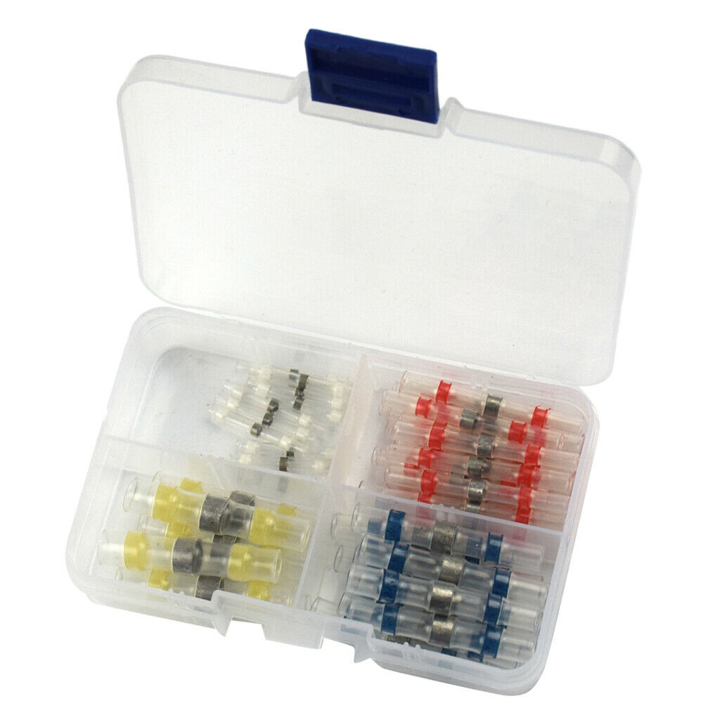 50 Pcs Waterproof Solder Seal Heat Shrink Sleeve Wire Splice Connectors Set
