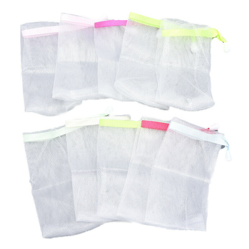 10×Soap Foaming Net Saver Bag Suds Bubble Maker Skin Care Bath Bubble Me.l8