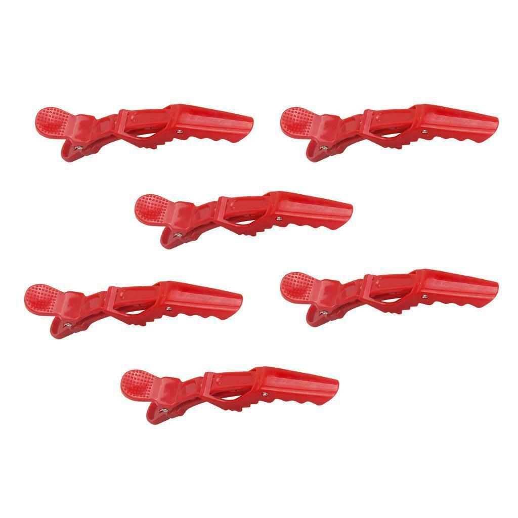 6Pc Makeup Styling Sectioning Hair Clips Hair Styling Alligator Clips Red