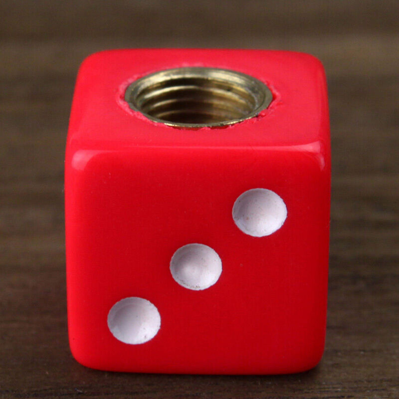 Design Red Dice Tire air Valve Stem Caps for Car Truck Bike ATV Wheel Rim.l8