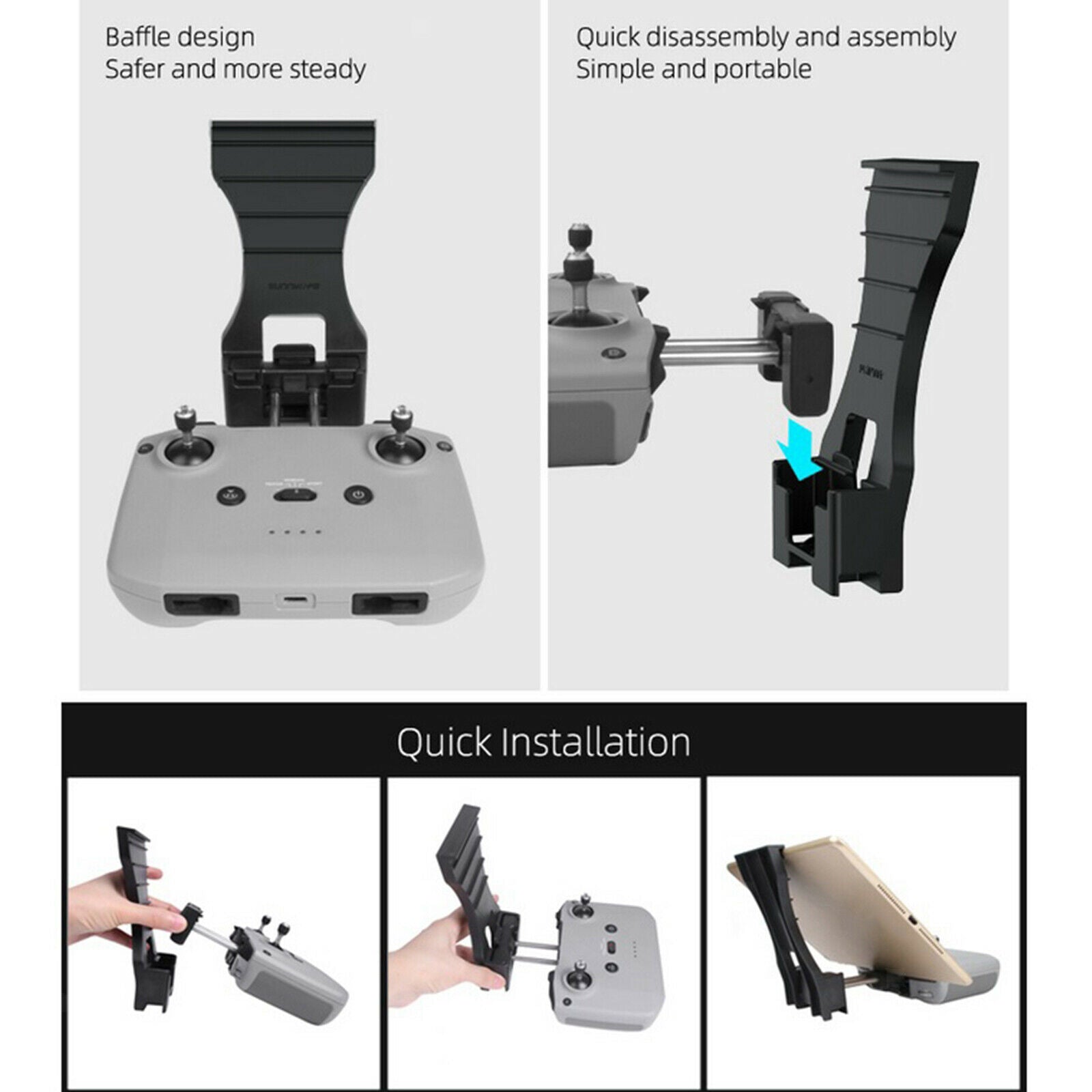 7.9-10.5 Inch Plastic Tablet Holder Adjustable for DJI Mavic Air 2/ 2S