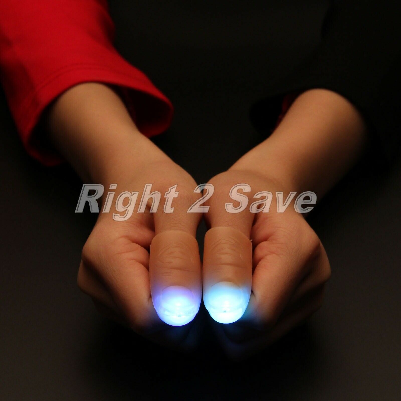 1 Pair Finger Lights Evade Glue Magic Bright Light Up Thumb Prop Trick Close Up