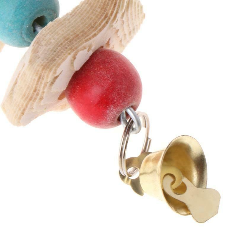 Parrot Teeth Grinding Toys Bird Squirrel Cuttlefish Bone Chewing Beads With Bell