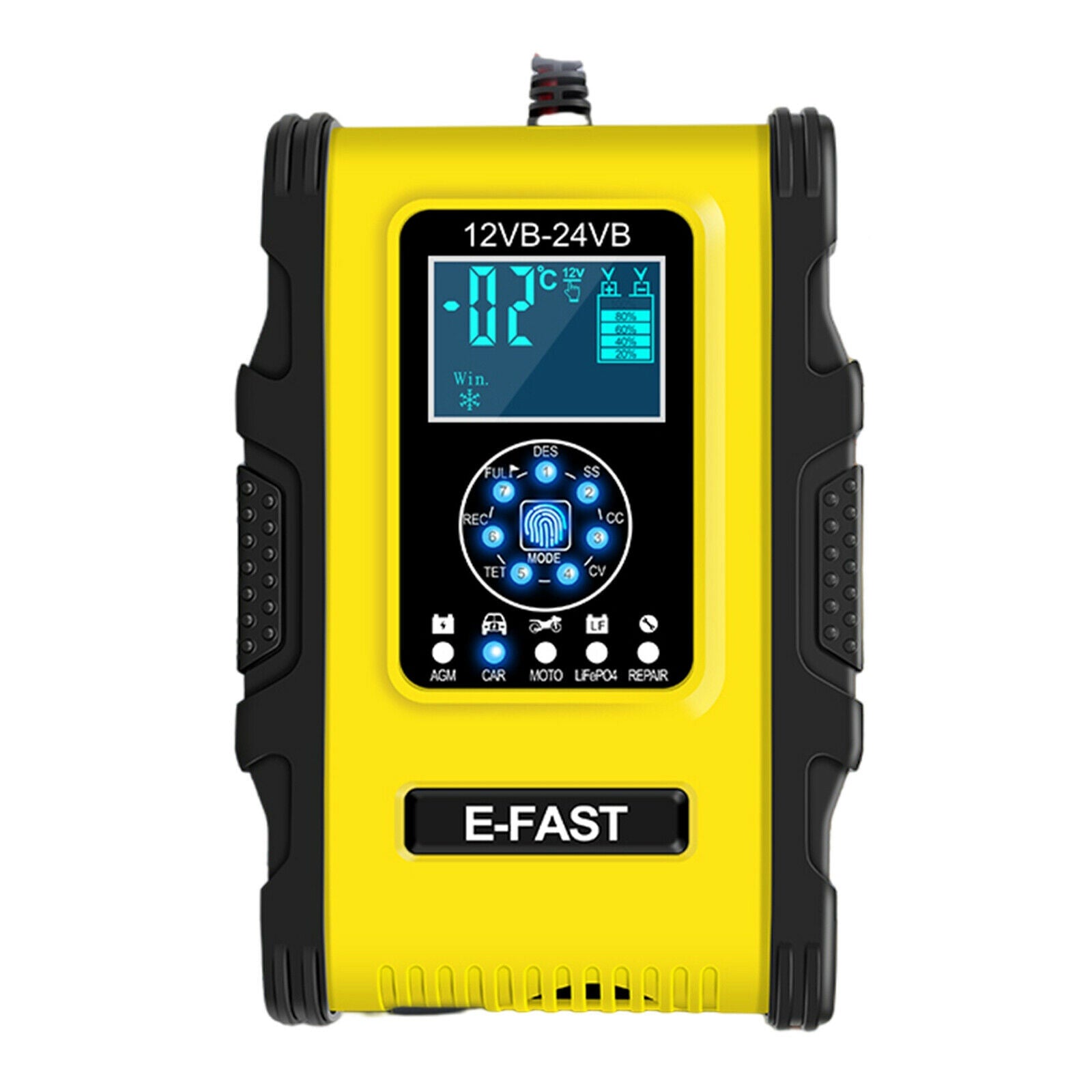 Smart Car Battery Chargers 24V/6A Pulse Repair Battery Disulfate UK Plug
