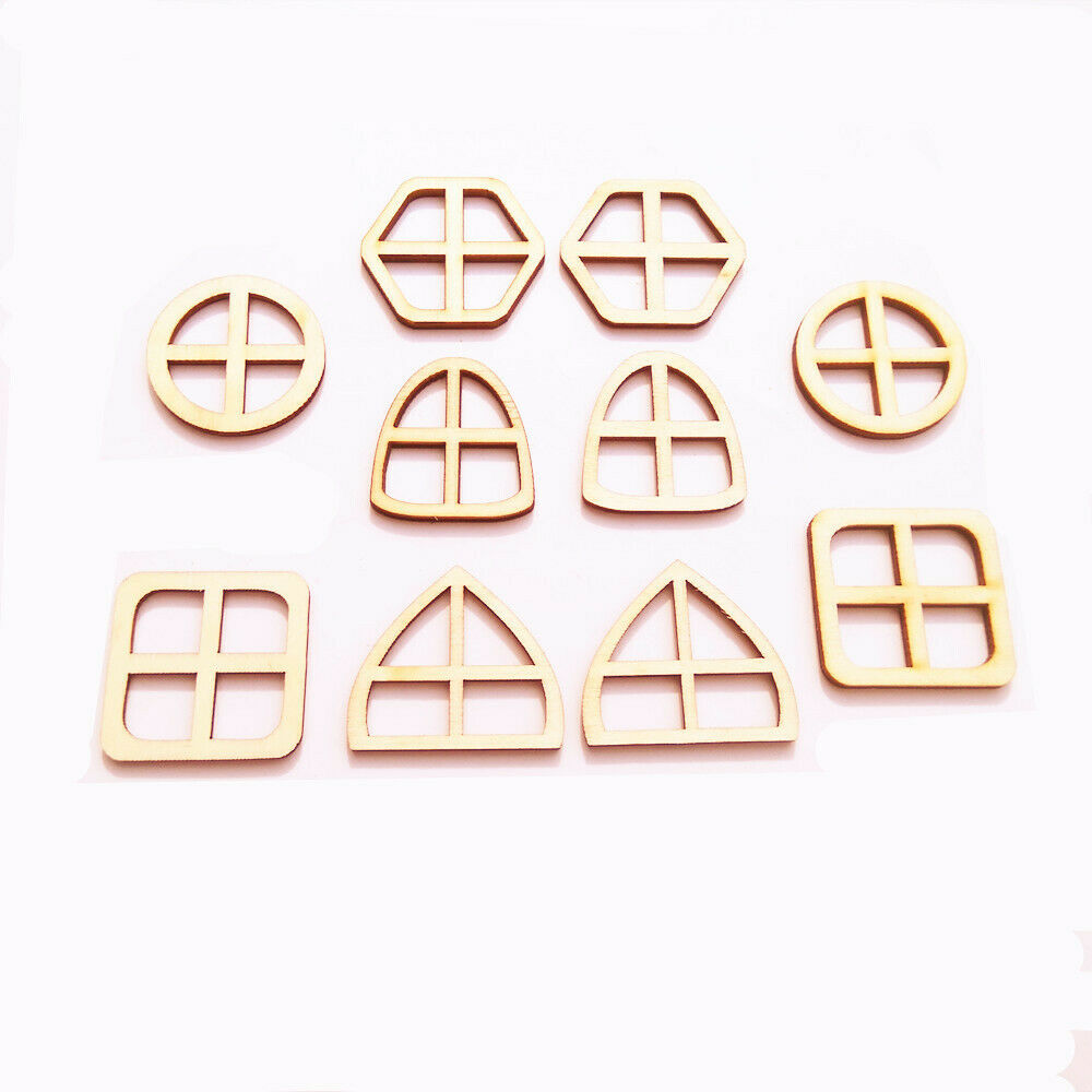 Set of 20pcs Natural Wooden Fairy Windows DIY Craft Scrapbook Decoration