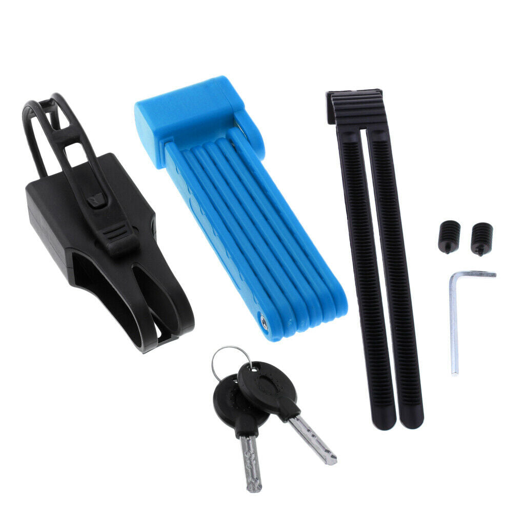 Safety Bike Bicycle Foldable Lock   Anti-theft Chain Link Locks Blue