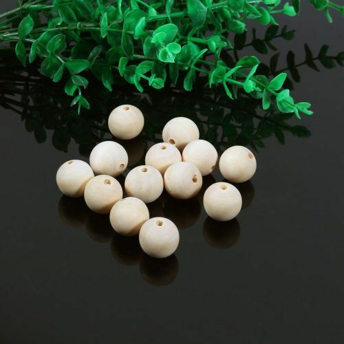 Natural Primary Wood Round Wooden Loose Crafts Beads 20mm 50pcs