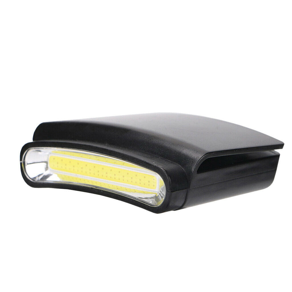 Outdoor Clip On COB LED Visor   Light Battery Powered Hands Free Headlamp