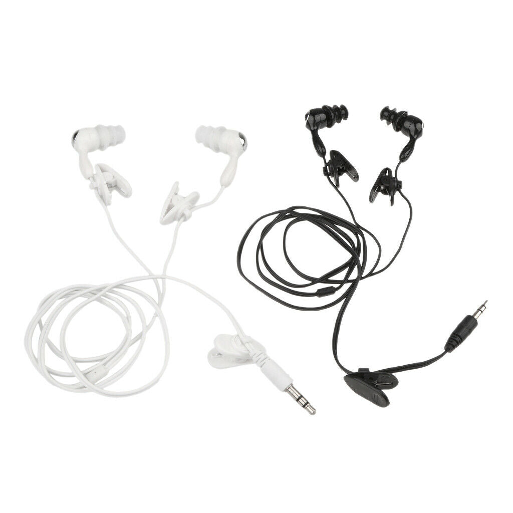 2 Pcs 3.5mm Underwater Swimming Driver Earphone for MP3 MP4 iPod Music Player