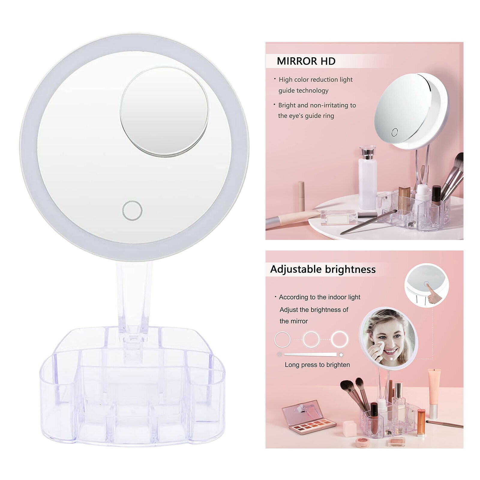 Makeup Mirrors with 26x LED Lights Dimming Vanity w/ 10x Magnification
