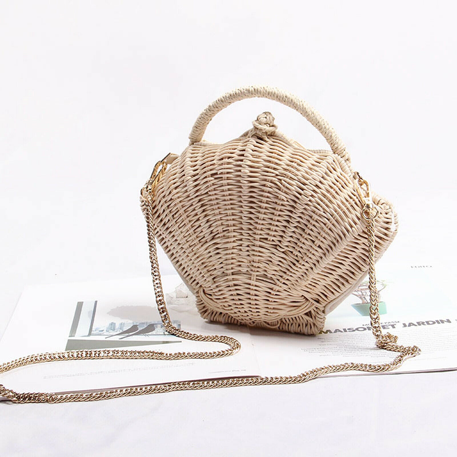 Mini Small Messenger Bag Travel Beach Rattan Handbag Handwoven Woven Tote