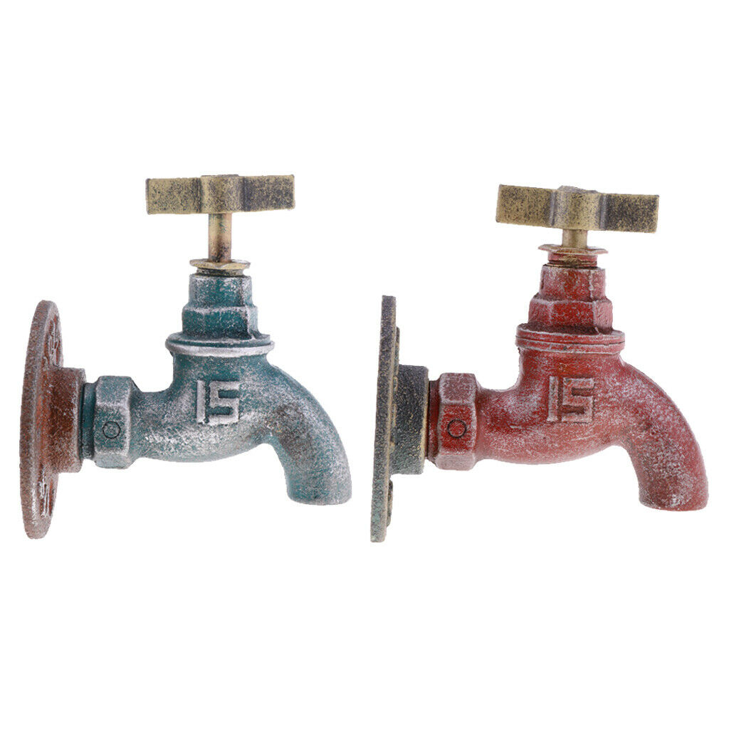 2x Wall Mounted Galvanized pipe Spigot Handle Knob Hook Wall Hook Hat Hanger