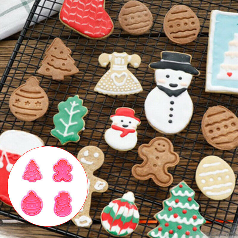 Christmas Cookie Mold Cake DecoratingSnowman Xmas Tree Biscuit Man Spring M JD