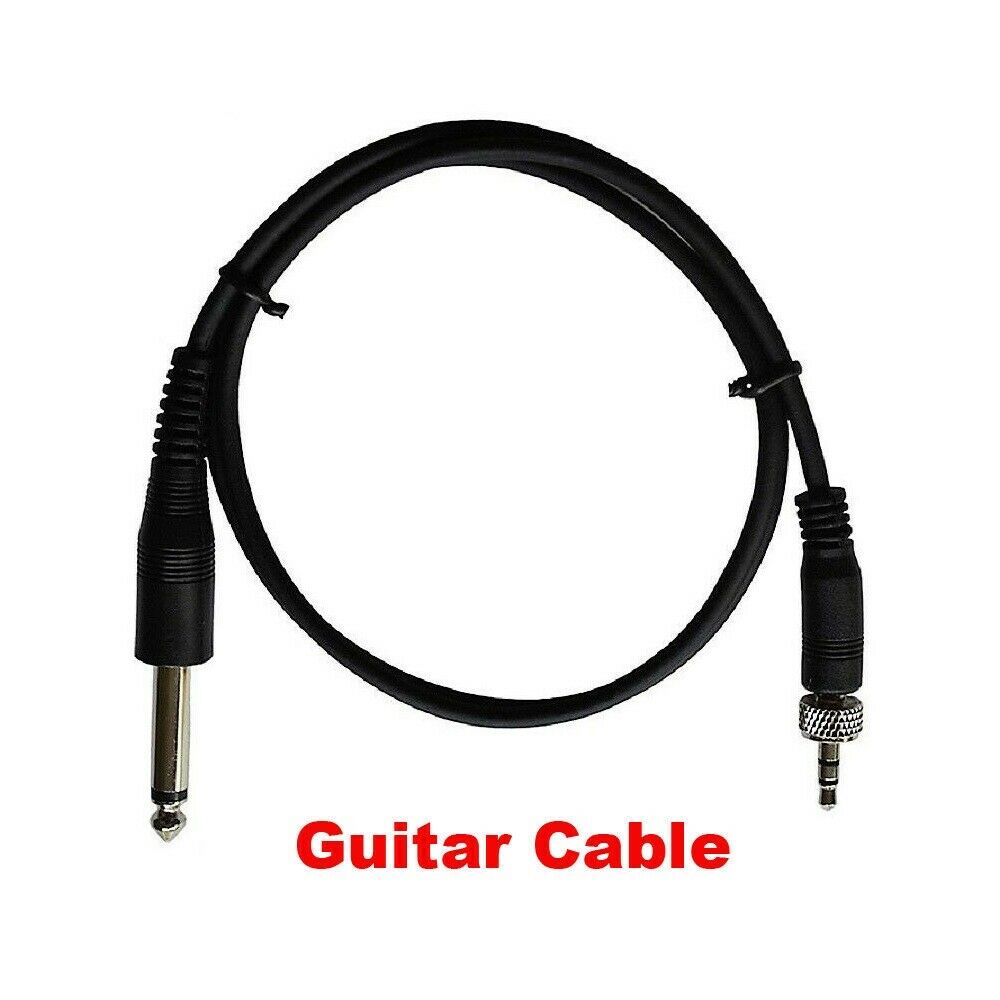 uhf Microphone Guitar Cable 3.5mm(1/8") Screw Lock Jack to 1/4" Mono, For Guitar
