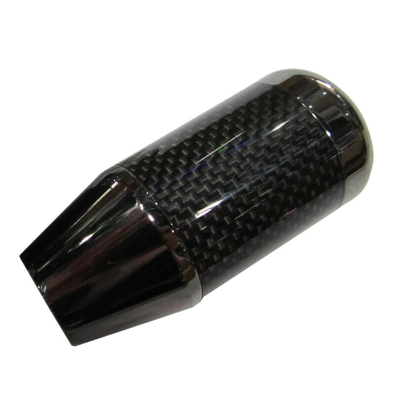 Real Carbon Fiber Car Gear Shift Knob w/ 3 Adapter Shifter Oval Type M10 M8x1.25