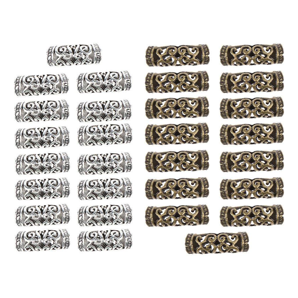 30Pcs Hair Tubes Dreadlocks Beads Ring Cuffs Hair Braiding Braids Jewelries
