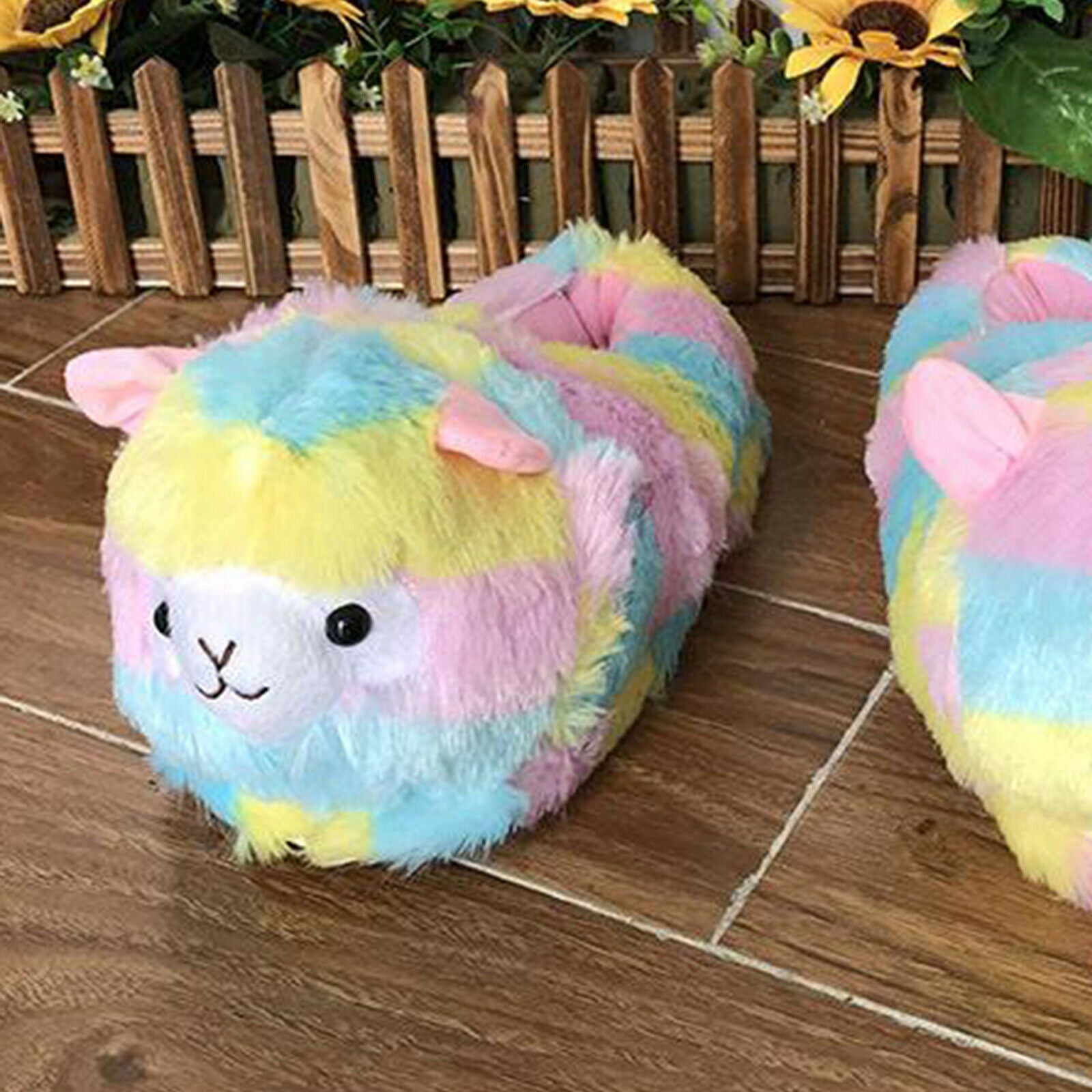 Cute Plush Soft Animal Sheep Women Plush Slippers Winter Warmer House Slipper